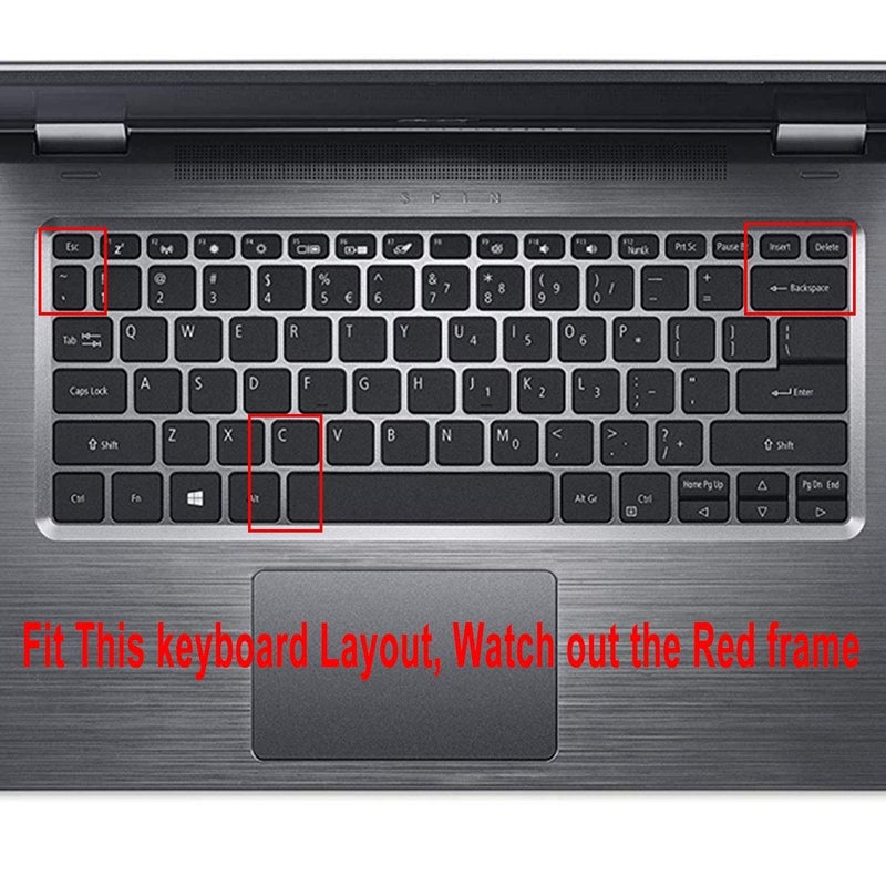 MUBUY-GOL Keyboard Cover for 2021 Acer Spin 3 SP314-51/52/53N/54N 14", Spin 5 SP513-55N/54N/53N SF514-55TA/54T/53T/52TP/51, Swift 3 SF314-(59~52) SP314-43/42 ï¼ˆNot Fit 2023 2022 SF314-44/71/512 SP314-55/55Nï¼‰ - Image 2